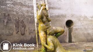 Manure Party Pit - Lesbian in cowshit