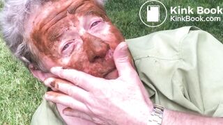 Black Man Feeds Cock & Shit Dinner to White American Fag Outdoors