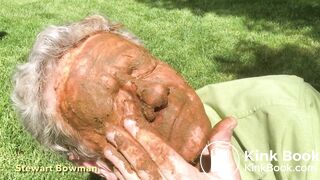 Black Man Feeds Cock & Shit Dinner to White American Fag Outdoors