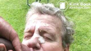 Black Man Feeds Cock & Shit Dinner to White American Fag Outdoors