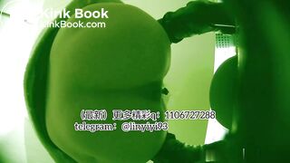 The girl excreted profusely in the toilet 64