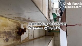 The girl excreted profusely in the toilet 69