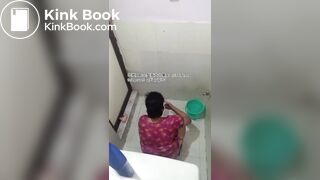 The girl excreted profusely in the toilet 77