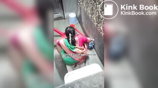 The girl excreted profusely in the toilet 80