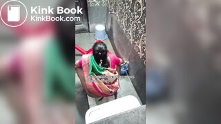 The girl excreted profusely in the toilet 80