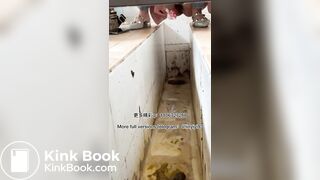 The girl excreted profusely in the toilet 82