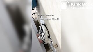 The girl excreted profusely in the toilet 84