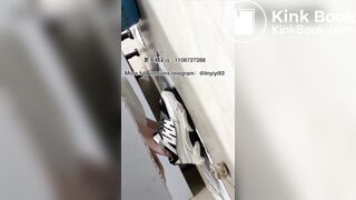 The girl excreted profusely in the toilet 84