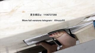 The girl excreted profusely in the toilet 85