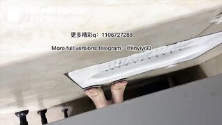 The girl excreted profusely in the toilet 85