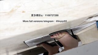 The girl excreted profusely in the toilet 85