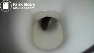 girl has shit in the toilet