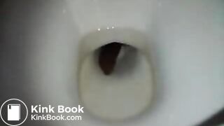 girl has shit in the toilet