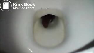 girl has shit in the toilet