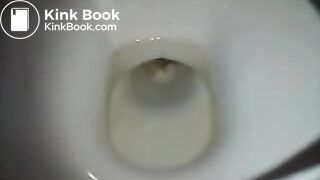 girl has shit in the toilet