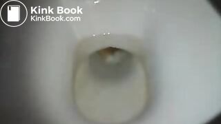 girl has shit in the toilet