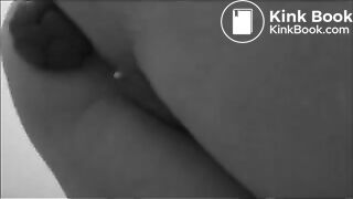 black and white pooping