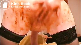 Masturbating with her shit