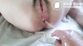 Fingering out a messy enema