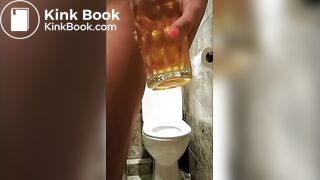 Blond Shits on Toilet Seat, Hot