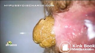 Pooping and dripping cum