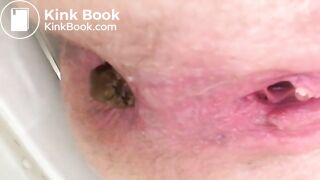 Pissing and shitting in toilet