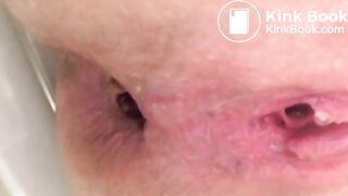 Pissing and shitting in toilet