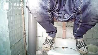 toilet squatting poop