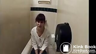 dark haired woman poops