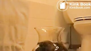 shitting into water bowl