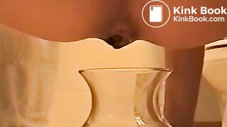 shitting into water bowl
