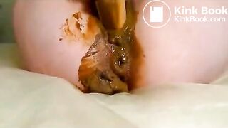 shitty dildo masturbate in both holes