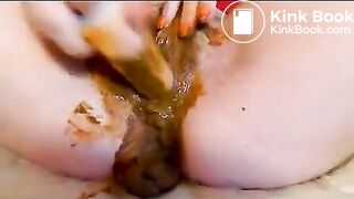 shitty dildo masturbate in both holes