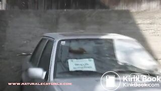 NSG blond long shitting toit de voiture