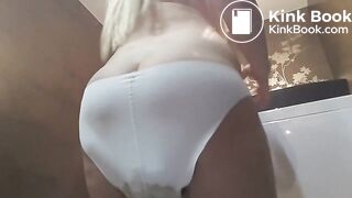 huge shit in white panties