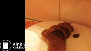 She dropped a big pile of shit on a white plate