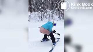 Amateur skiing and pooping