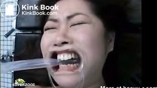 drinking her own enema directly from asshole