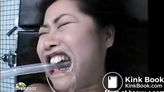 drinking her own enema directly from asshole