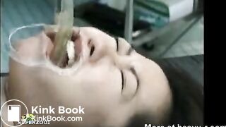 drinking her own enema directly from asshole