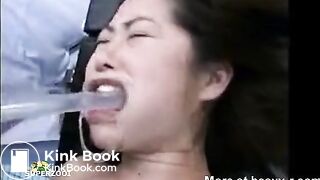drinking her own enema directly from asshole