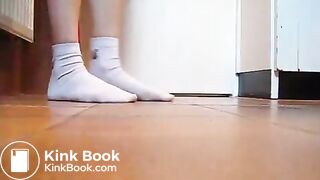 girl in socks poop