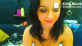 Spanish brunette teen eating her own poop