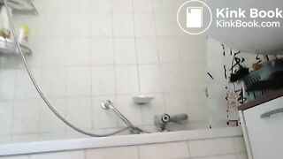 Birthing a big poop on bathroom floor