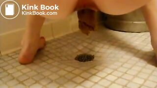 teen shits in bathroom