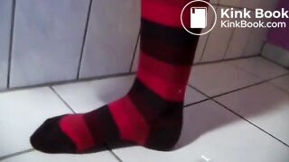 sexy skinny girl shits on floor again