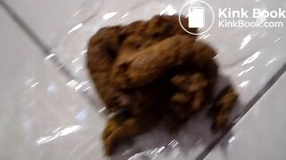 sexy skinny girl shits on floor again