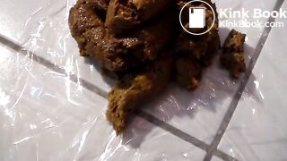 sexy skinny girl shits on floor again