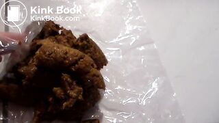 sexy skinny girl shits on floor again