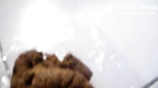 sexy skinny girl shits on floor again